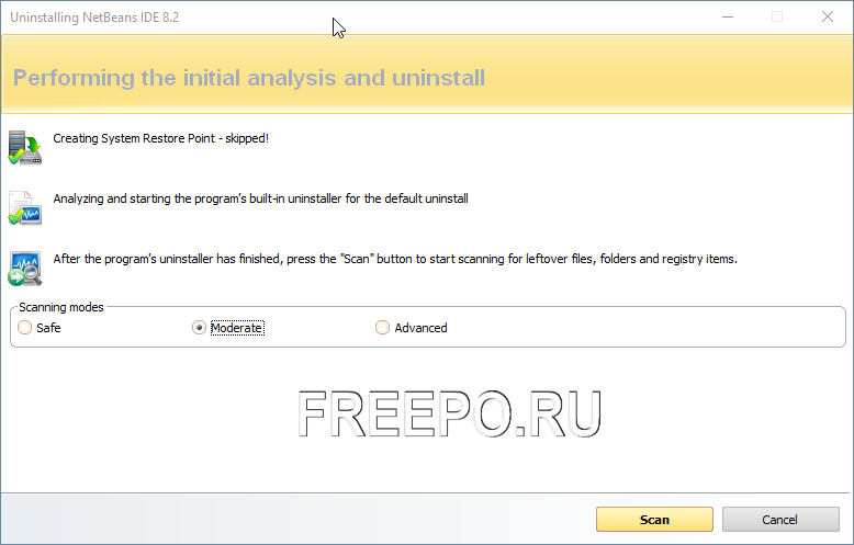 Revo Uninstaller scan method