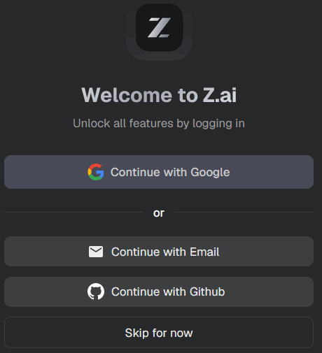 z.ai auth
