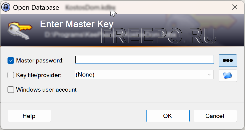 keepass master pass